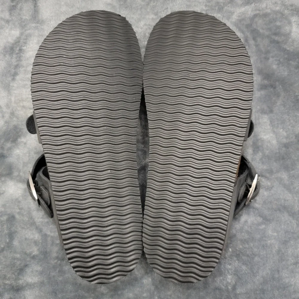 Mountain Sole Sandals Womens Size 7 Black Leather Toe Loop Buckle MS22282 - Picture 9 of 12